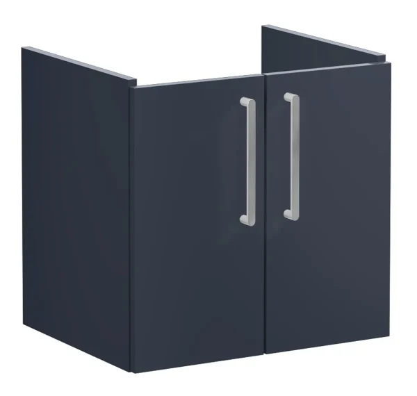 VitrA Root Flat 60cm 2 Door Wall Hung Washbasin Unit - Matt Dark Blue