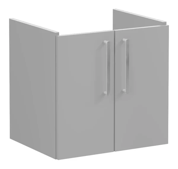VitrA Root Flat 60cm 2 Door Wall Hung Washbasin Unit - Matt Rock Grey