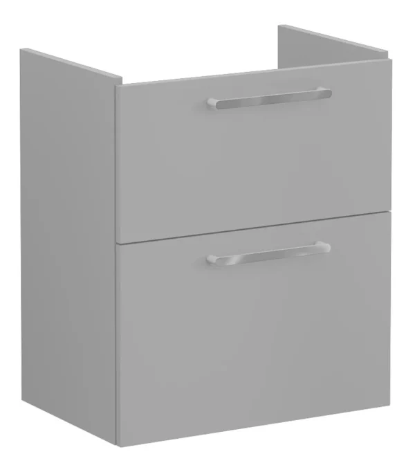 VitrA Root Flat 60cm 2 Drawer Slim Washbasin Unit - Matt Rock Grey
