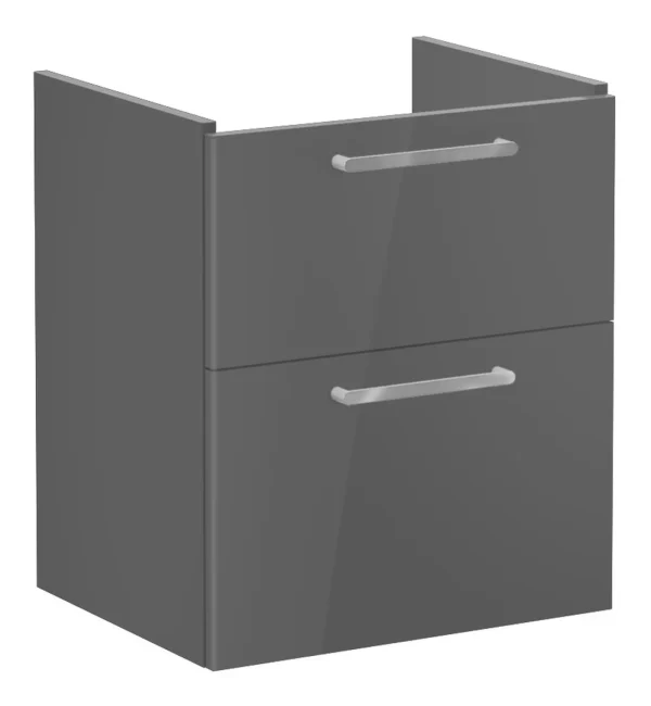 VitrA Root Flat 60cm 2 Drawer Washbasin Unit - Anthracite High Gloss