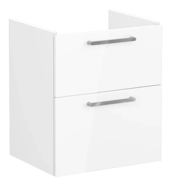 VitrA Root Flat 60cm 2 Drawer Washbasin Unit - High Gloss White