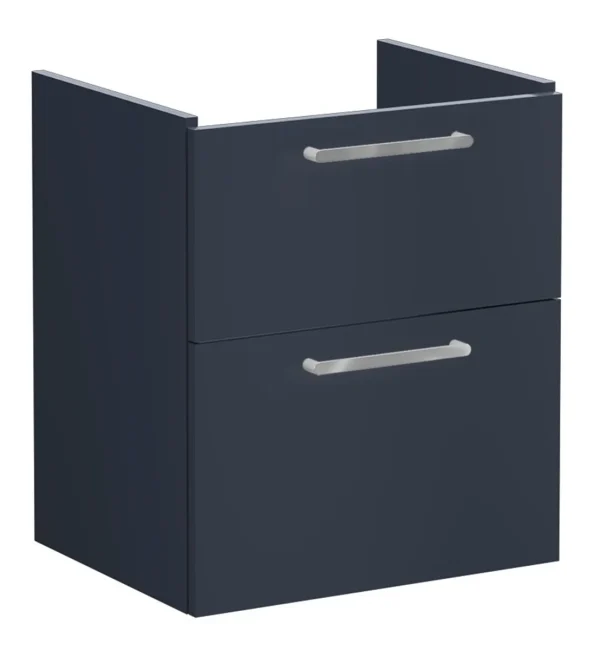 VitrA Root Flat 60cm 2 Drawer Washbasin Unit - Matt Dark Blue