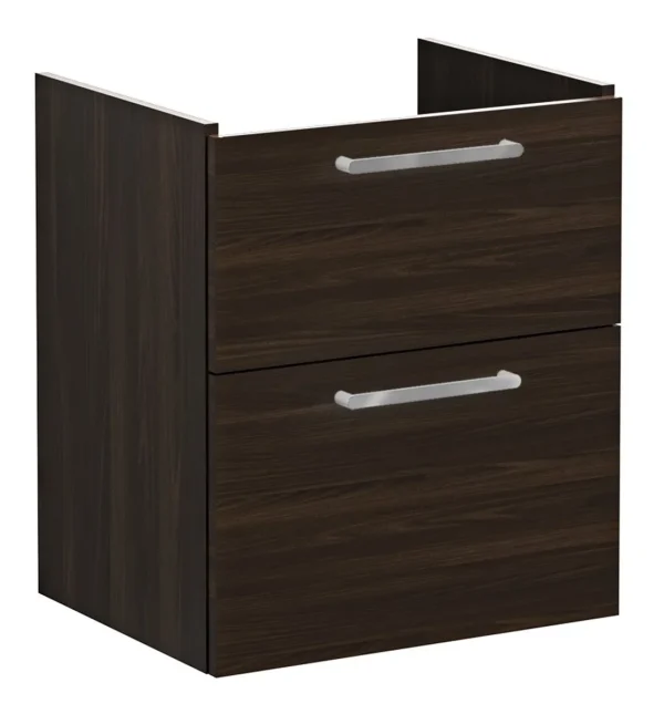 VitrA Root Flat 60cm 2 Drawer Washbasin Unit - Walnut