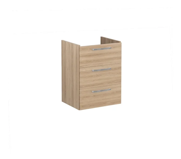 VitrA Root Flat 60cm 3 Drawer Washbasin Unit - Natural Oak