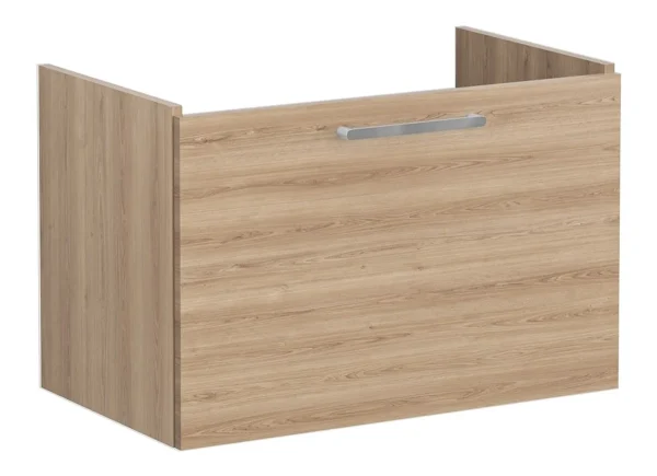 VitrA Root Flat 80cm 1 Drawer Washbasin Unit - Natural Oak