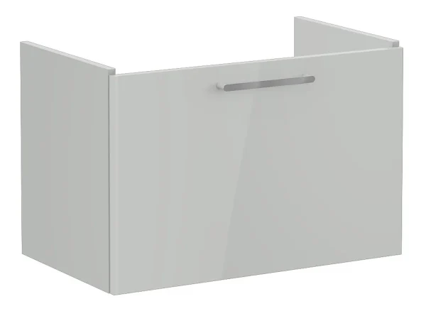 VitrA Root Flat 80cm 1 Drawer Washbasin Unit - Shiny Pearl Grey