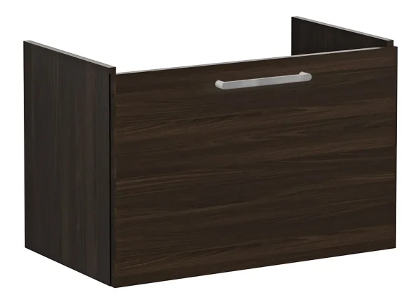 VitrA Root Flat 80cm 1 Drawer Washbasin Unit - Walnut