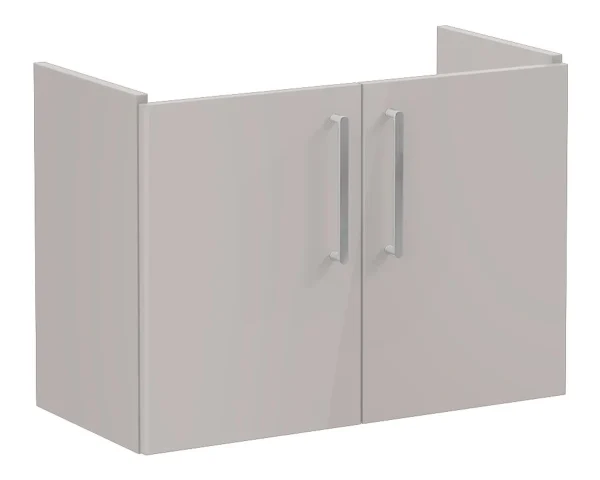 VitrA Root Flat 80cm 2 Door Wall Hung Slim Washbasin Unit - Bright Sahara Beige