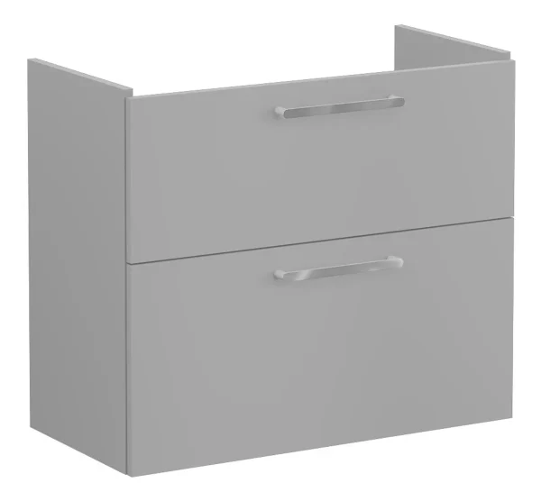 VitrA Root Flat 80cm 2 Drawer Slim Washbasin Unit - Matt Rock Grey