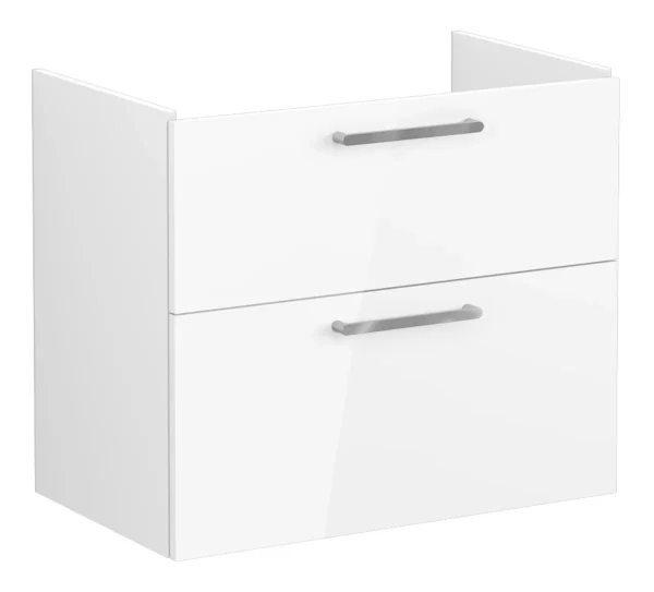 VitrA Root Flat 80cm 2 Drawer Washbasin Unit - High Gloss White