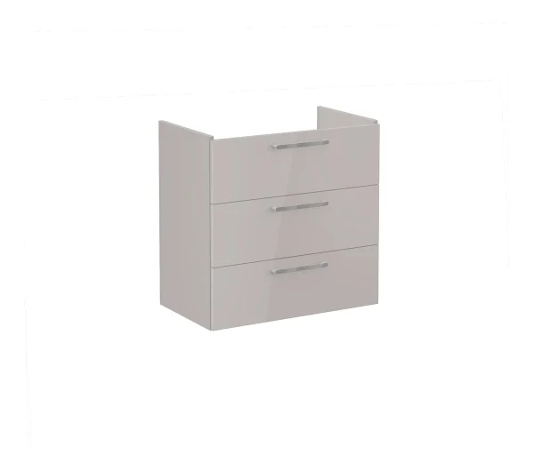 VitrA Root Flat 80cm 3 Drawer Washbasin Unit - Bright Sahara Beige