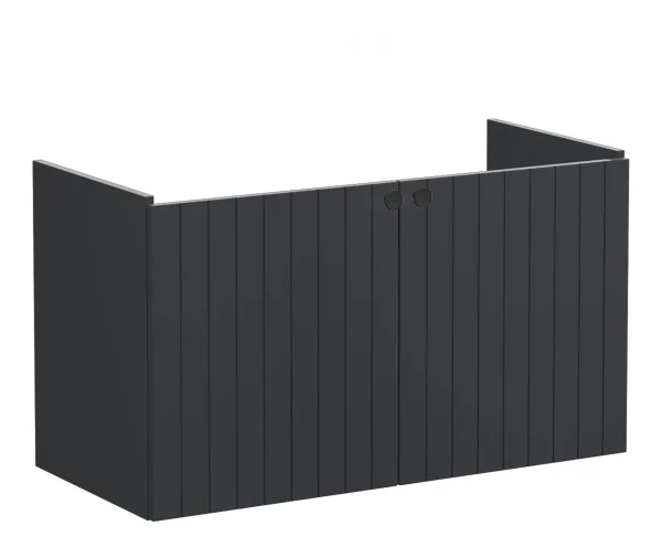 VitrA Root Groove 100cm 2 Door Washbasin Unit - Matt Graphite