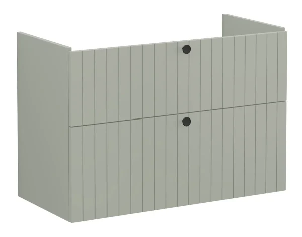 VitrA Root Groove 100cm 2 Drawer Washbasin Unit - Matt Retro Green