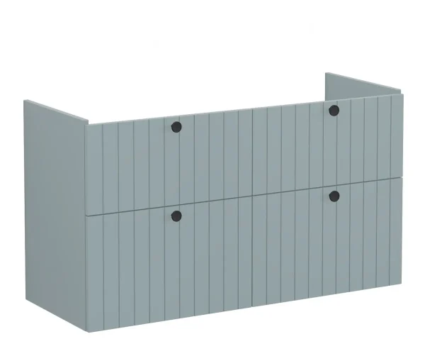 VitrA Root Groove 120cm 4 Drawer Washbasin Unit - Matt Fjord Green