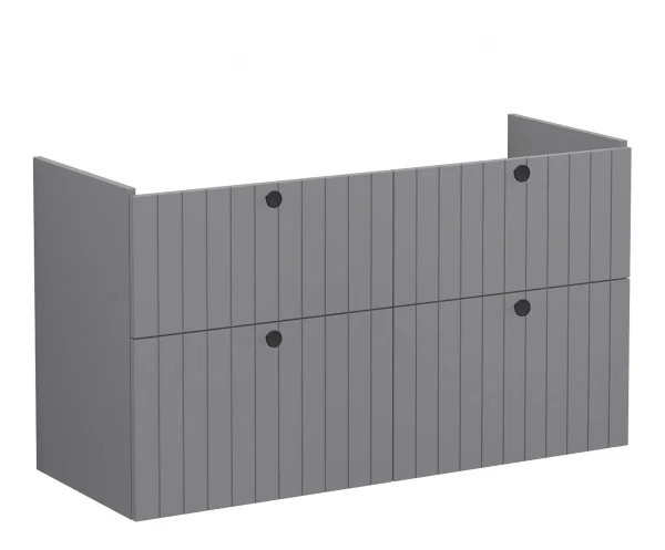 VitrA Root Groove 120cm 4 Drawer Washbasin Unit - Matt Grey