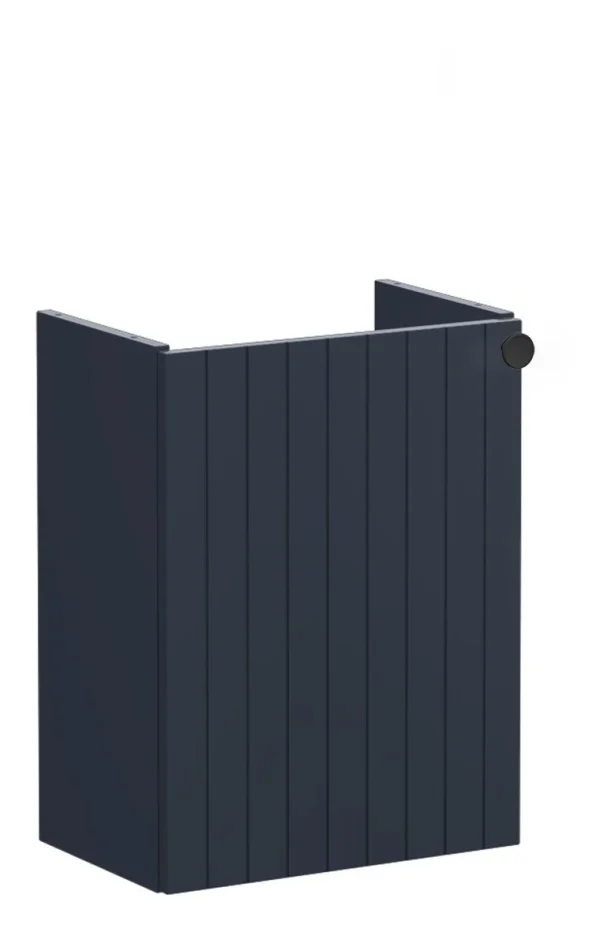 VitrA Root Groove 40cm 1 Door Wall Hung Slim Washbasin Unit (LH Hinge) - Matt Dark Blue