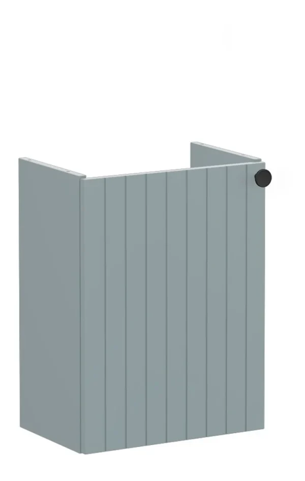 VitrA Root Groove 40cm 1 Door Wall Hung Slim Washbasin Unit (LH Hinge) - Matt Fjord Green