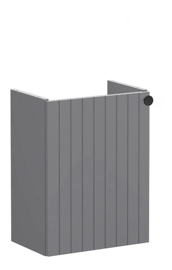 VitrA Root Groove 40cm 1 Door Wall Hung Slim Washbasin Unit (LH Hinge) - Matt Grey