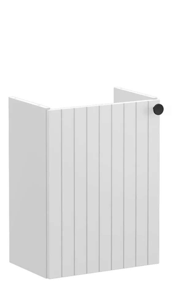 VitrA Root Groove 40cm 1 Door Wall Hung Slim Washbasin Unit (LH Hinge) - Matt Light Grey