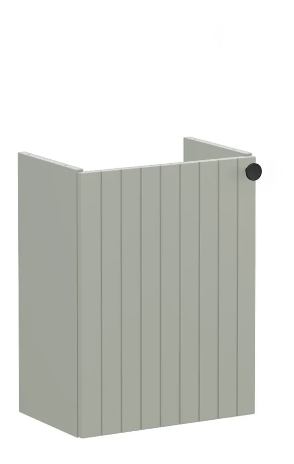 VitrA Root Groove 40cm 1 Door Wall Hung Slim Washbasin Unit (LH Hinge) - Matt Retro Green