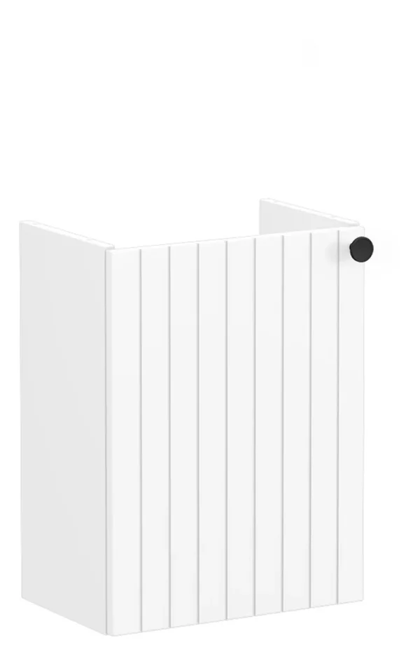 VitrA Root Groove 40cm 1 Door Wall Hung Slim Washbasin Unit (LH Hinge) - Matt White