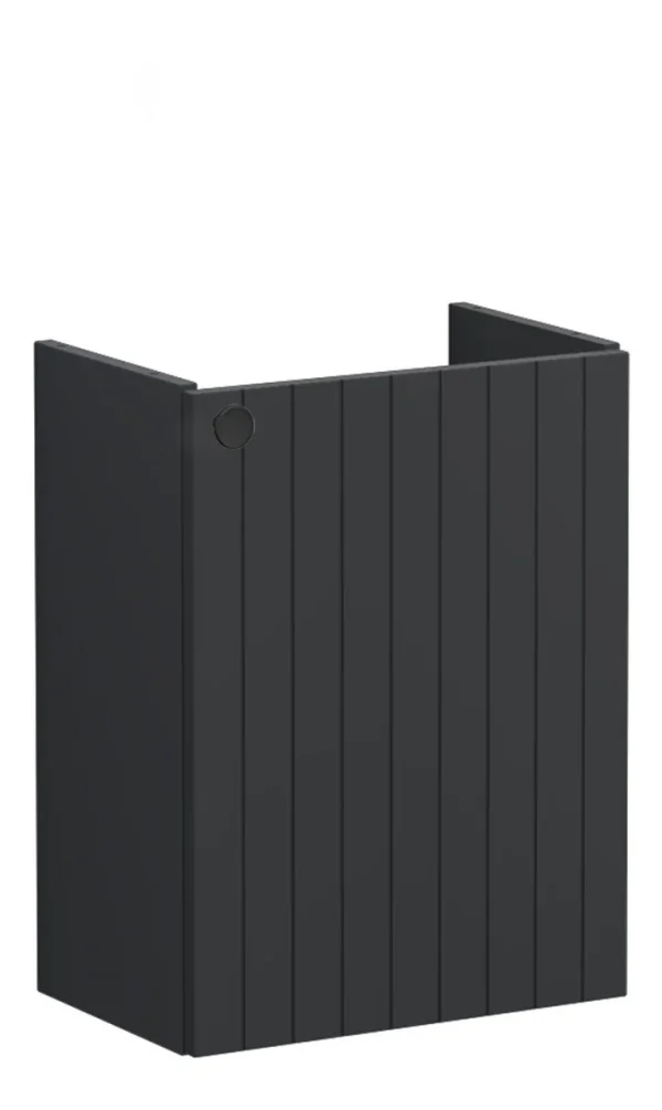 VitrA Root Groove 40cm 1 Door Wall Hung Slim Washbasin Unit (RH Hinge) - Matt Graphite
