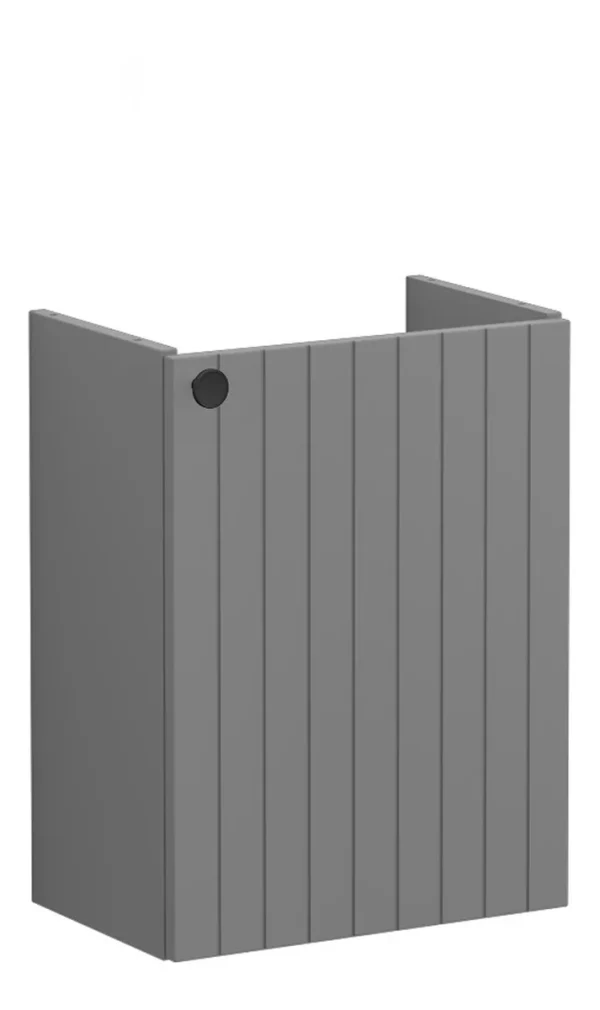 VitrA Root Groove 40cm 1 Door Wall Hung Slim Washbasin Unit (RH Hinge) - Matt Grey