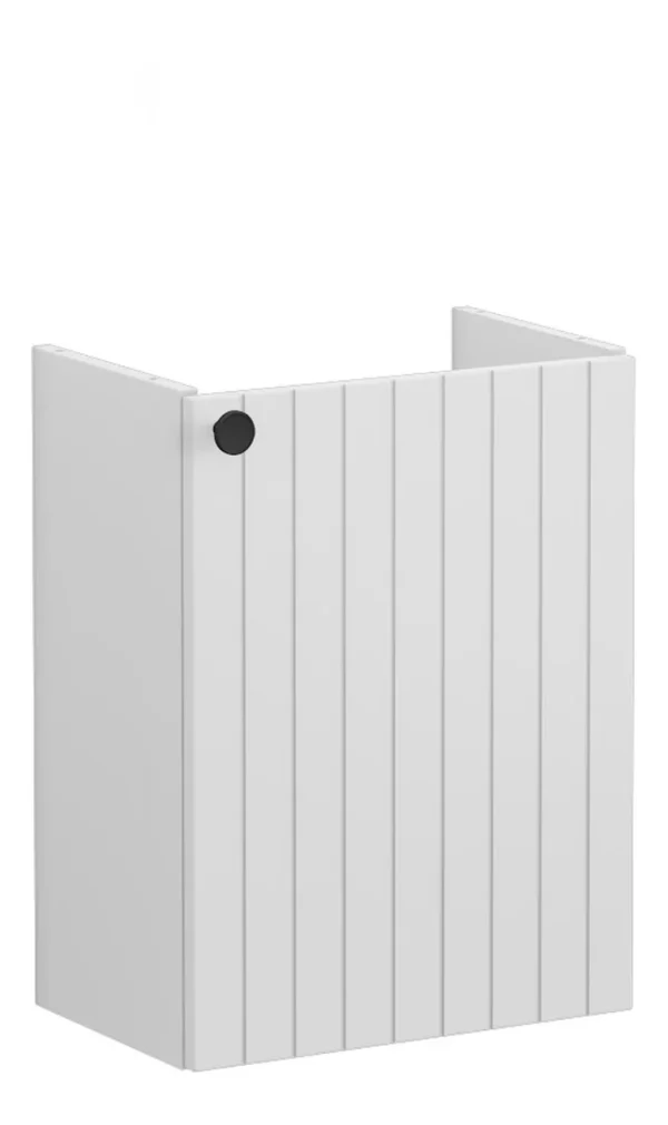 VitrA Root Groove 40cm 1 Door Wall Hung Slim Washbasin Unit (RH Hinge) - Matt Light Grey