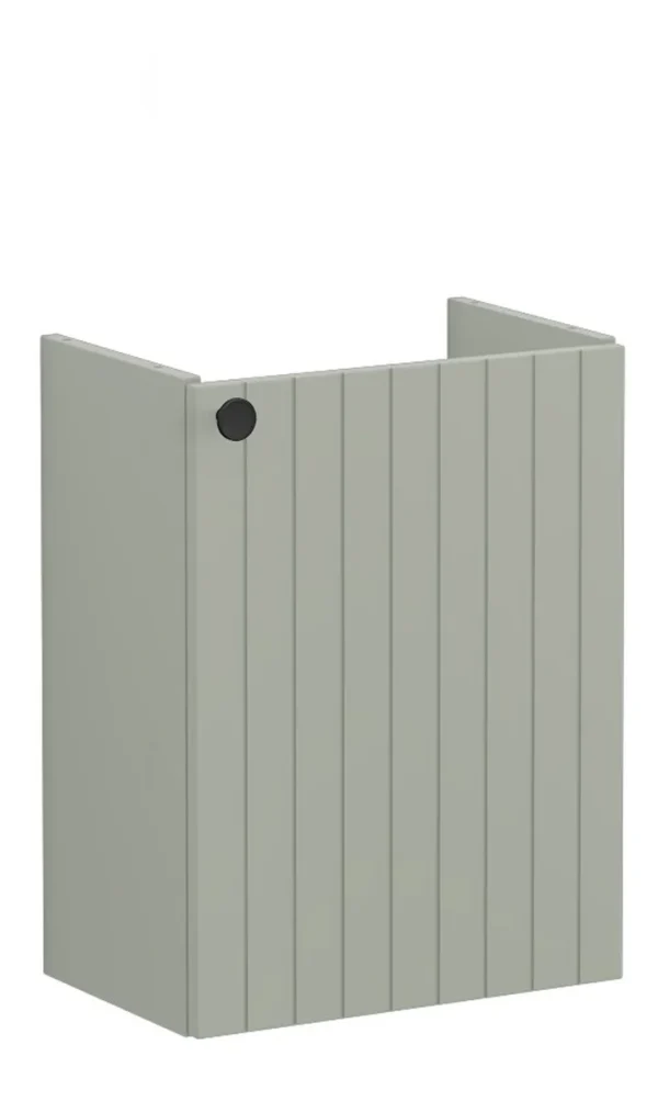 VitrA Root Groove 40cm 1 Door Wall Hung Slim Washbasin Unit (RH Hinge) - Matt Retro Green