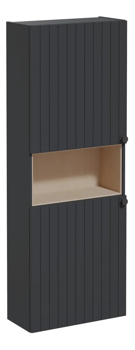 VitrA Root Groove 55cm 2 Door Semi-Tall Unit (LH Hinge) - Matt Graphite