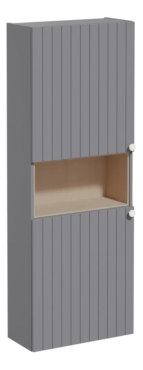 VitrA Root Groove 55cm 2 Door Semi-Tall Unit (LH Hinge) - Matt Grey
