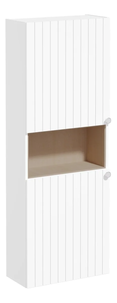 VitrA Root Groove 55cm 2 Door Semi-Tall Unit (LH Hinge) - Matt White