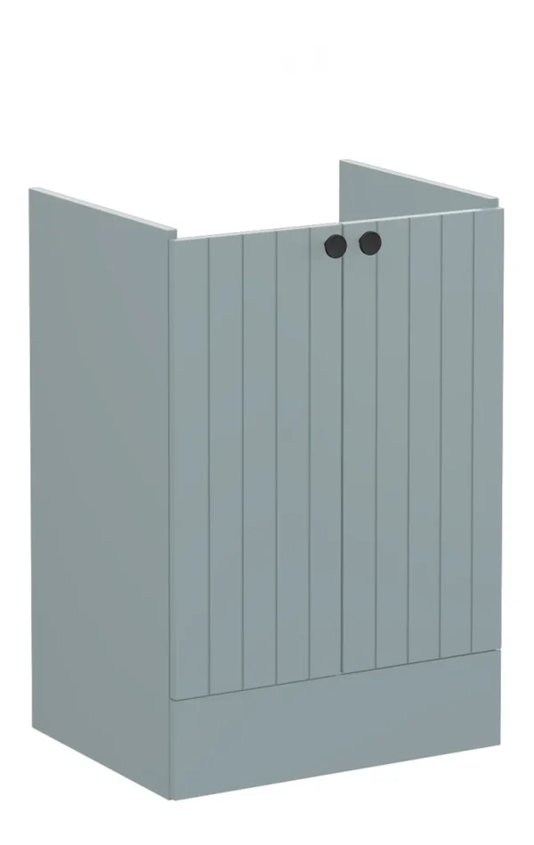 VitrA Root Groove 60cm 2 Door Floor Standing Washbasin Unit - Matt Fjord Green