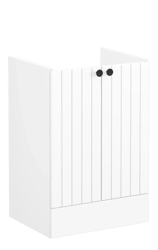 VitrA Root Groove 60cm 2 Door Floor Standing Washbasin Unit - Matt White