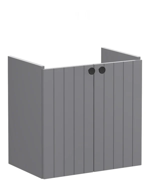 VitrA Root Groove 60cm 2 Door Wall Hung Slim Washbasin Unit - Matt Grey