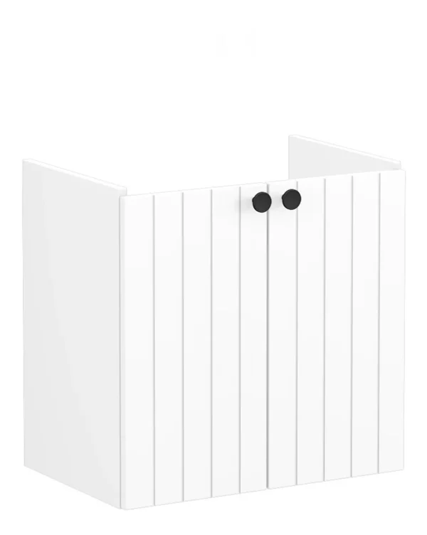 VitrA Root Groove 60cm 2 Door Wall Hung Slim Washbasin Unit - Matt White