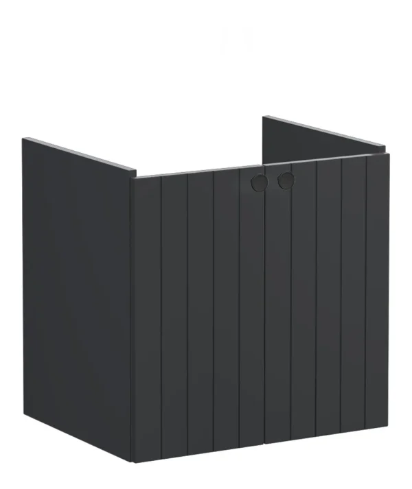 VitrA Root Groove 60cm 2 Door Wall Hung Washbasin Unit - Matt Graphite