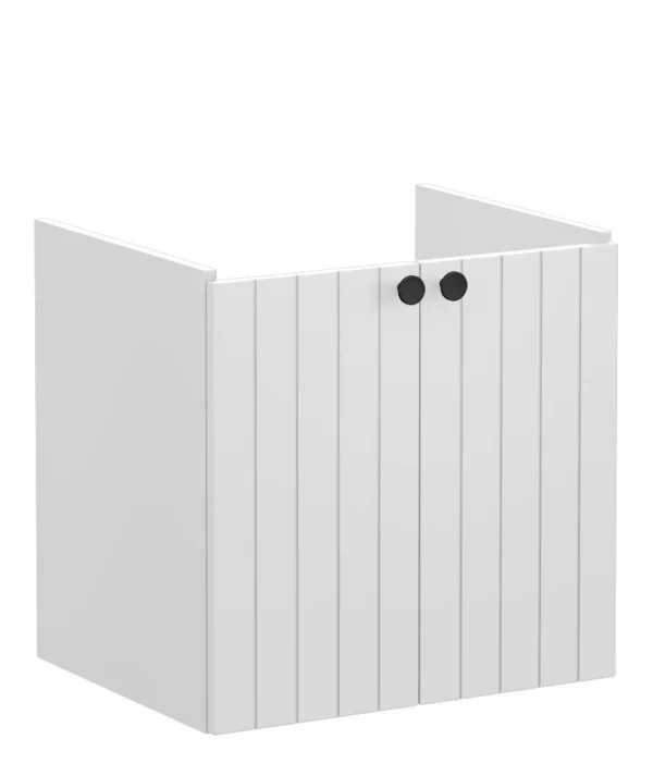 VitrA Root Groove 60cm 2 Door Wall Hung Washbasin Unit - Matt Light Grey