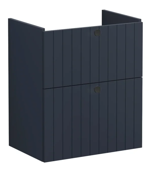 VitrA Root Groove 60cm 2 Drawer Slim Washbasin Unit - Matt Dark Blue