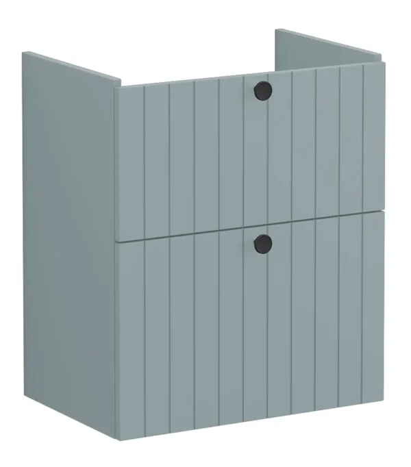 VitrA Root Groove 60cm 2 Drawer Slim Washbasin Unit - Matt Fjord Green