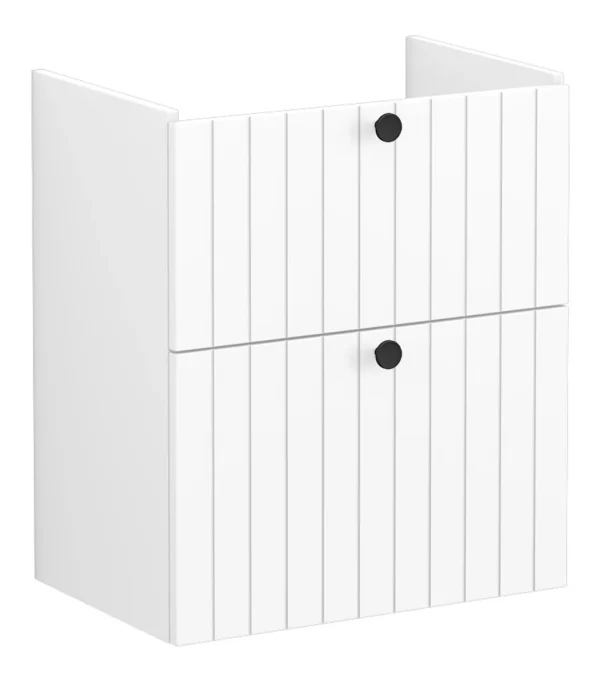 VitrA Root Groove 60cm 2 Drawer Slim Washbasin Unit - Matt White