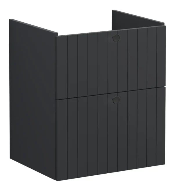 VitrA Root Groove 60cm 2 Drawer Washbasin Unit - Matt Graphite