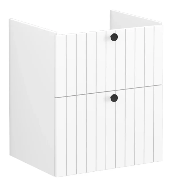 VitrA Root Groove 60cm 2 Drawer Washbasin Unit - Matt White