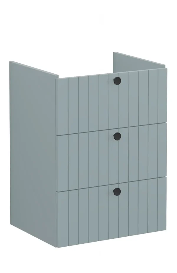 VitrA Root Groove 60cm 3 Drawer Washbasin Unit - Matt Fjord Green