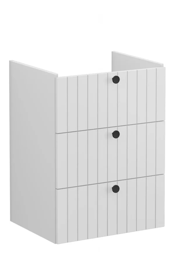 VitrA Root Groove 60cm 3 Drawer Washbasin Unit - Matt Light Grey