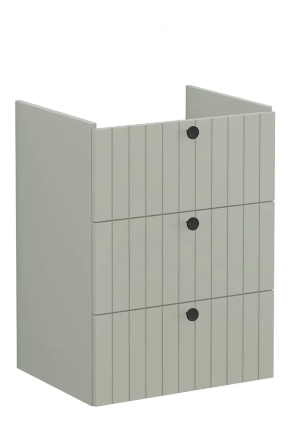 VitrA Root Groove 60cm 3 Drawer Washbasin Unit - Matt Retro Green