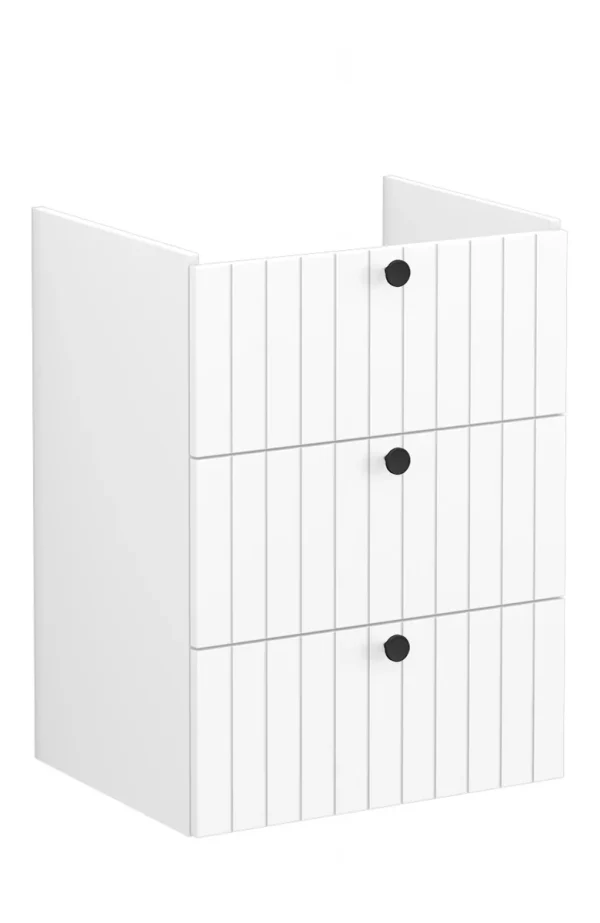VitrA Root Groove 60cm 3 Drawer Washbasin Unit - Matt White