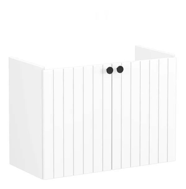 VitrA Root Groove 80cm 2 Door Wall Hung Slim Washbasin Unit - Matt White