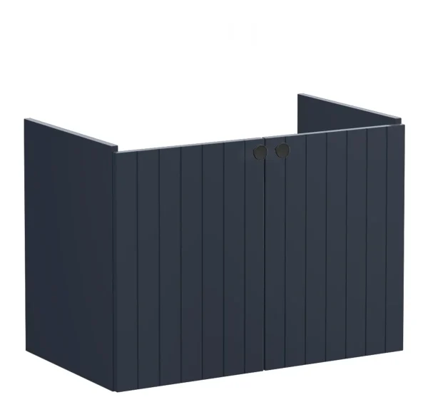 VitrA Root Groove 80cm 2 Door Wall Hung Washbasin Unit - Matt Dark Blue