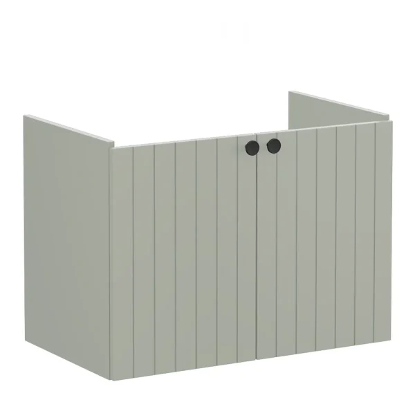 VitrA Root Groove 80cm 2 Door Wall Hung Washbasin Unit - Matt Retro Green